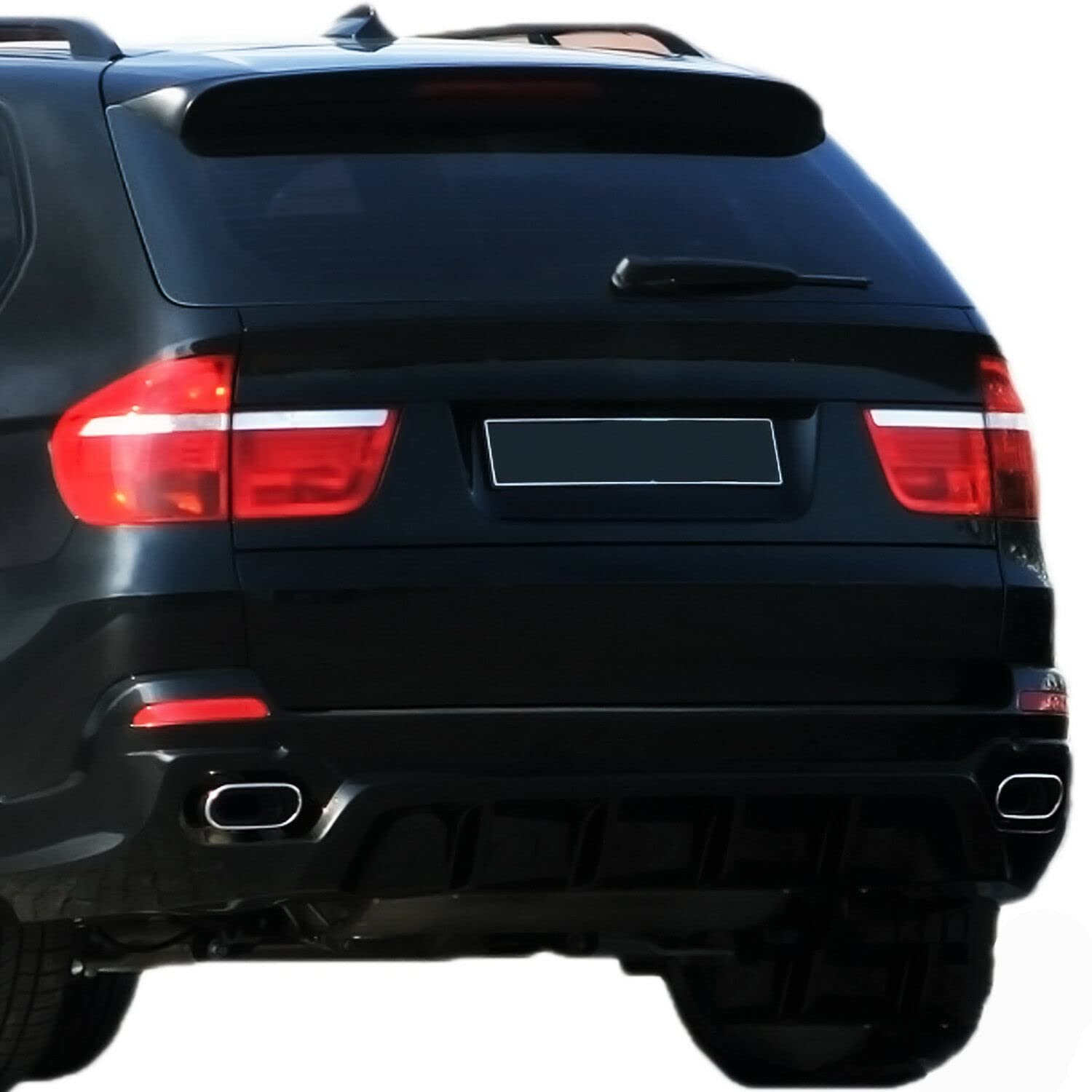 Recambo Osłony rury wydechowej, rury wydechowej, stal nierdzewna, chrom, kompatybilne z BMW X5 E70 2006-2013, masywne osłony rury wydechowej, Plug&Play, uniwersalne