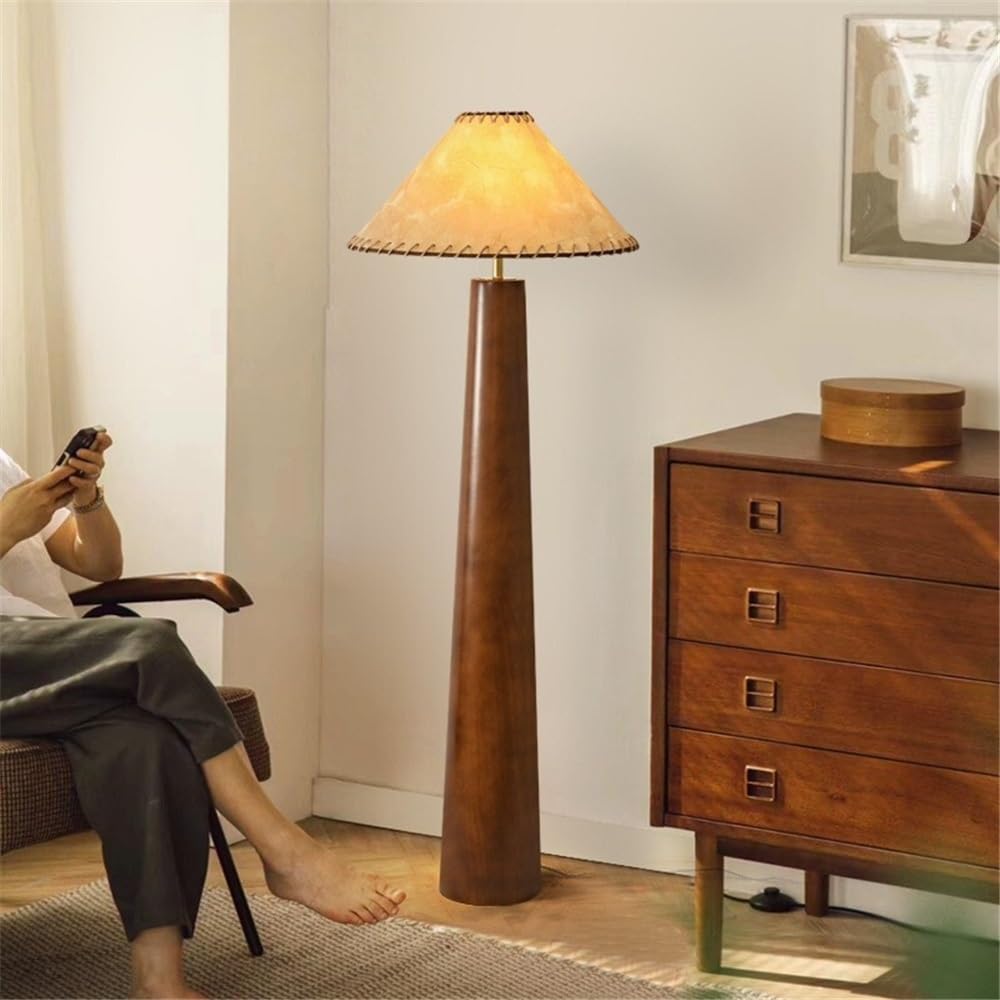Nowoczesna retro drewniana lampa podłogowa do salonu, sypialni, biura, herbaciarni, pionowa lampa stołowa lampa podłogowa