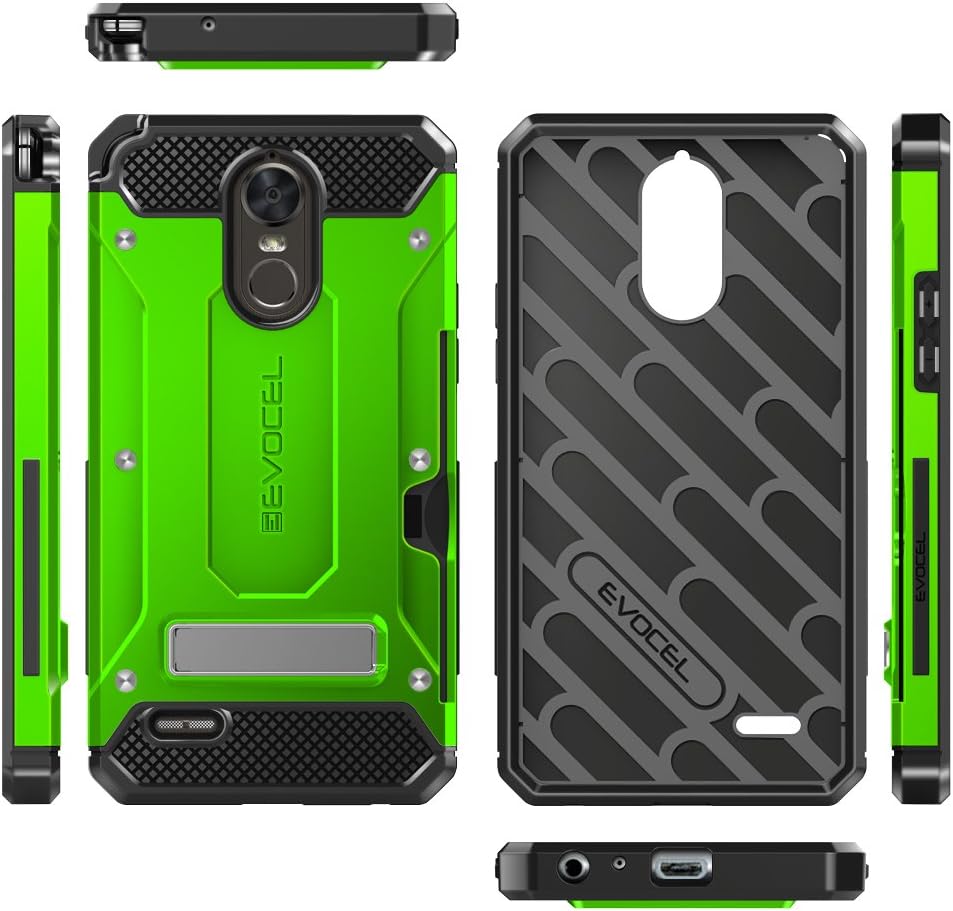 Evocel Explorer Series Pro Cell Phone Case Compatible with LG G Stylo 3 (2017 Release) Featuring Card Slot and Kickstand, Green