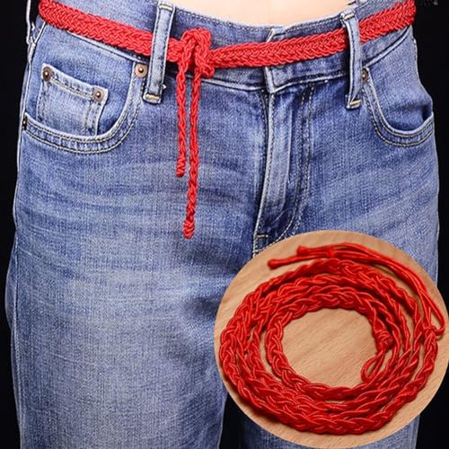 Red Woven Waist Belt For Dresses Exotic Women Waist Belt Rope Chain With Tassel Bead Red Waist Chain Vintage Wide Waist Belt3