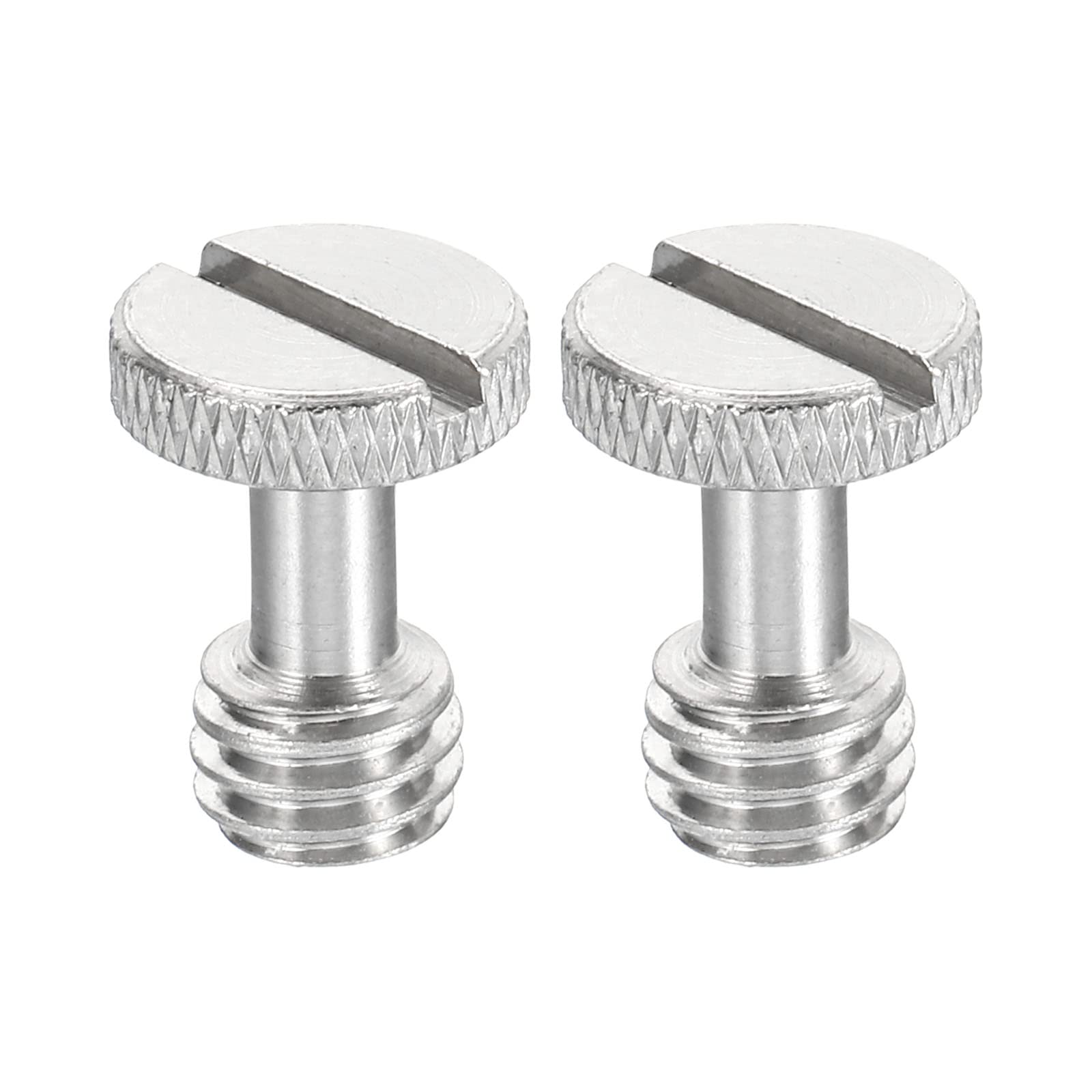 PATIKIL Viti per treppiede a vite a sgancio rapido, lunghezza 19 mm, confezione da 2 viti piatte in acciaio inox per fotocamere DSLR, colore: argento