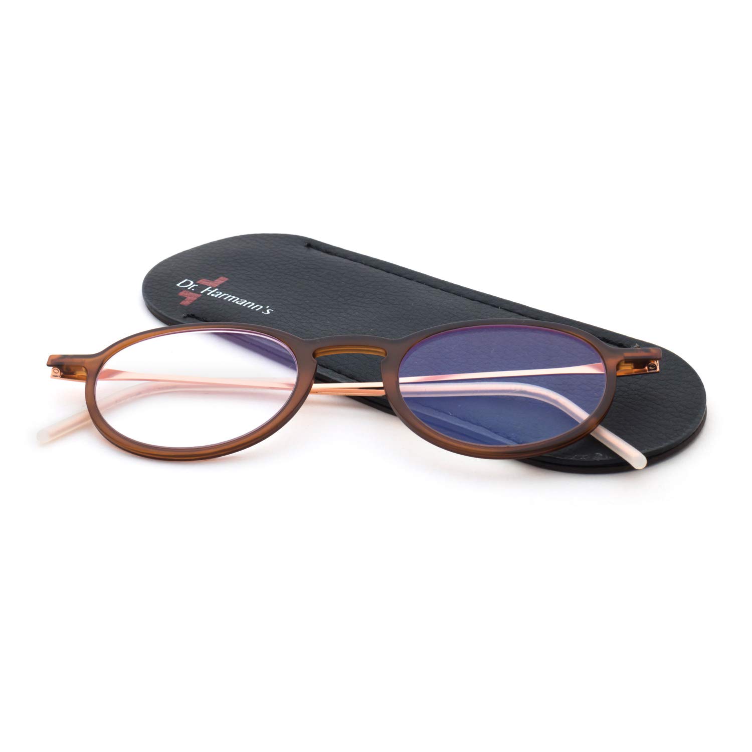 Dr.Harmann's Round Reading Glasses (Brown) (Compact 2 +2.75)