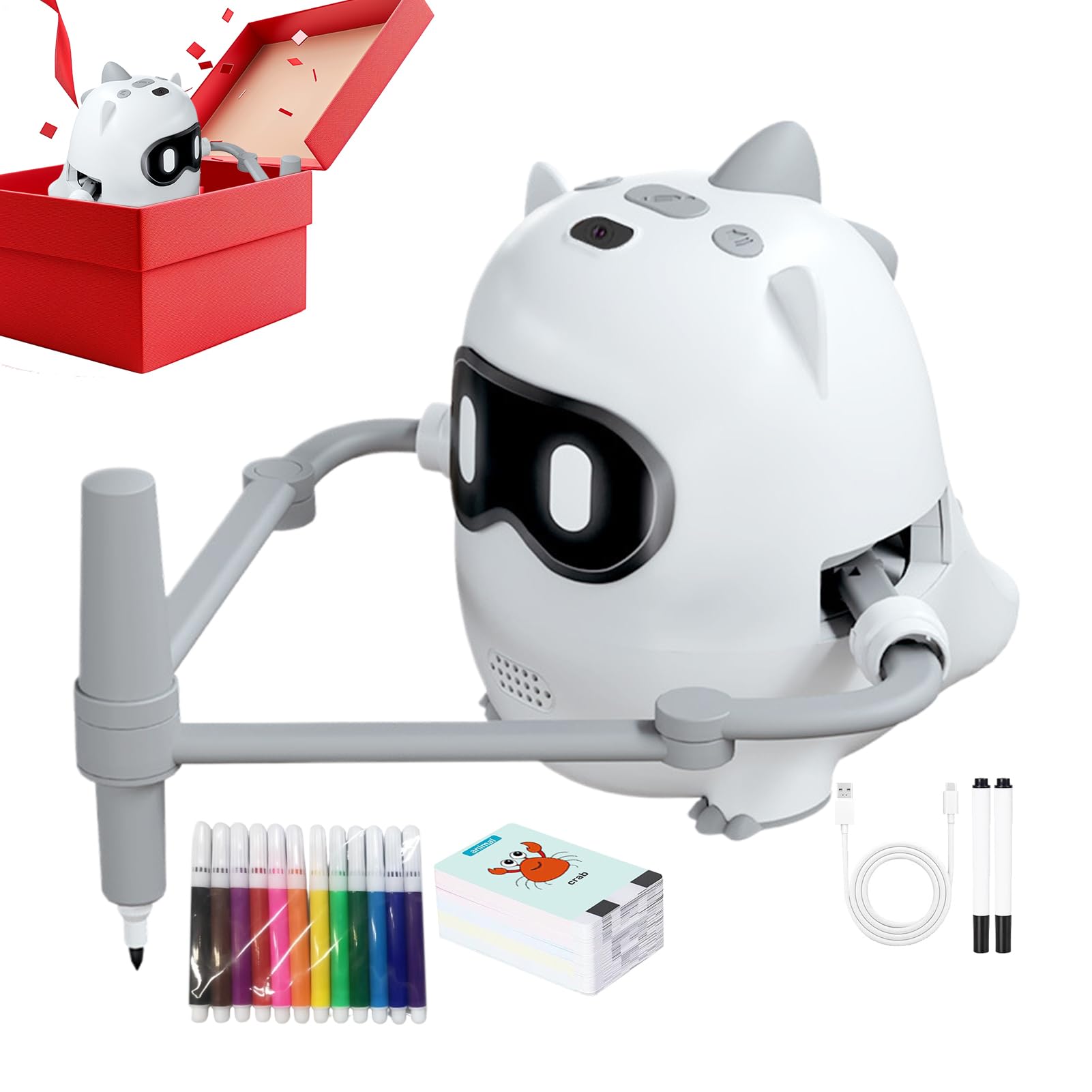 Bot di proiezione artistica - di tracciamento visivo, gadget attività con prompt audio, proiettore artigianale, giocattolo tecnologico con set di rendering di modelli, attrezzatura robotica
