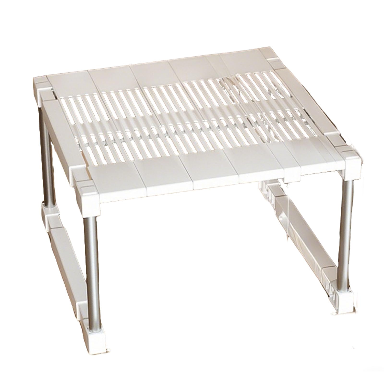 Estante de cocina expandible blanco de 56-64 cm con divisores para organizar despensa