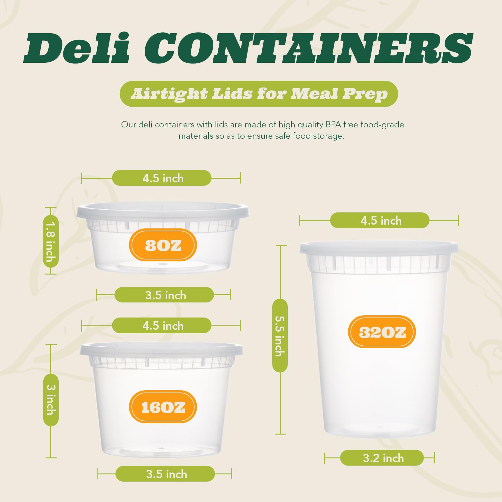 glotech contenedores de almacenamiento de alimentos con tapas, resistente y a prueba de fugas – Foodsavers Deli tazas