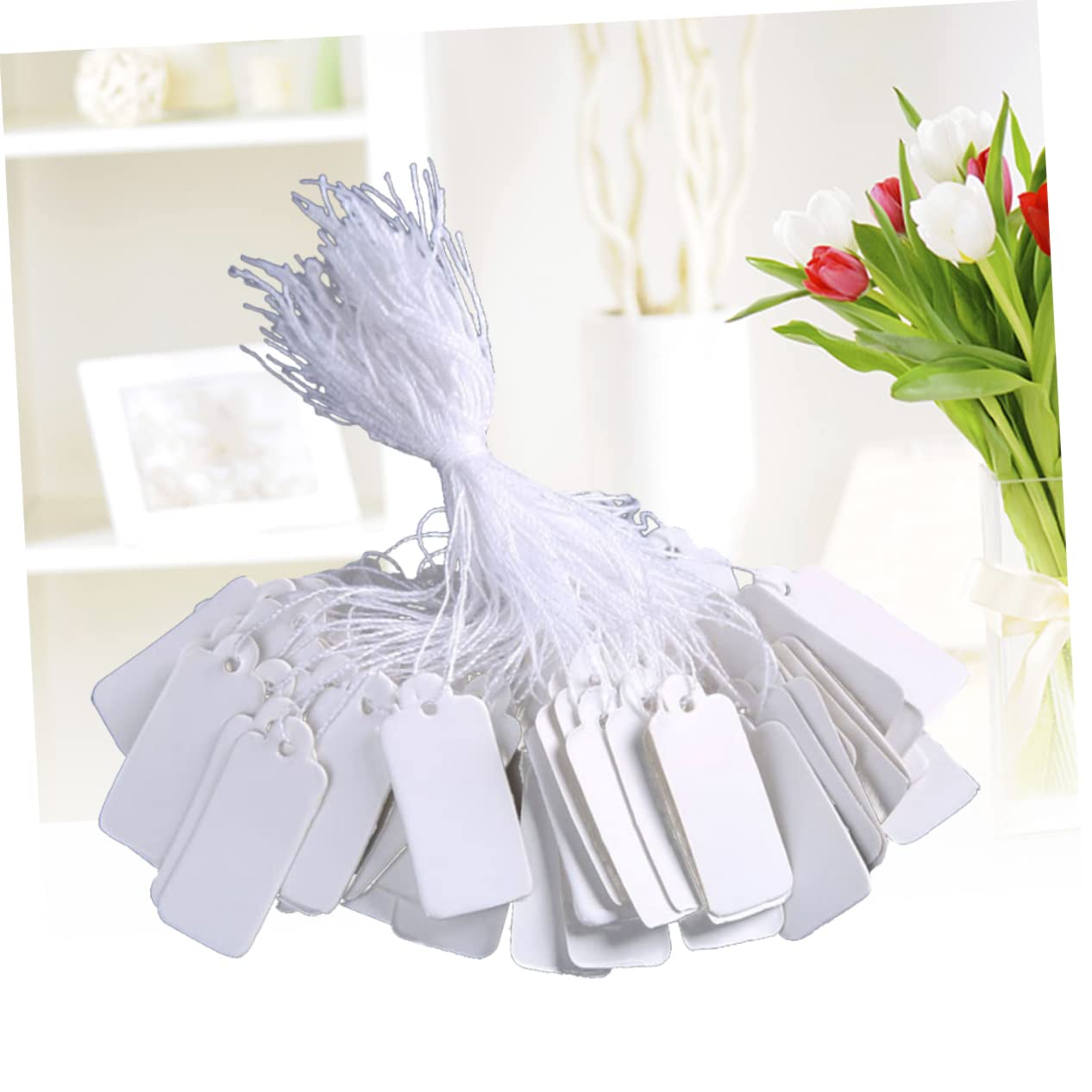 ABOOFAN 3000pièces Étiquettes De Prix Blanches Avec Pour Bijoux Vêtements Et Accessoires Étiquettes De Marquage Pour Affichage Et Des Stocks