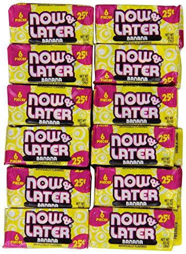 Now and Later Banana Flavored Candy Twenty Four 6-piece Bars (22.32Oz)