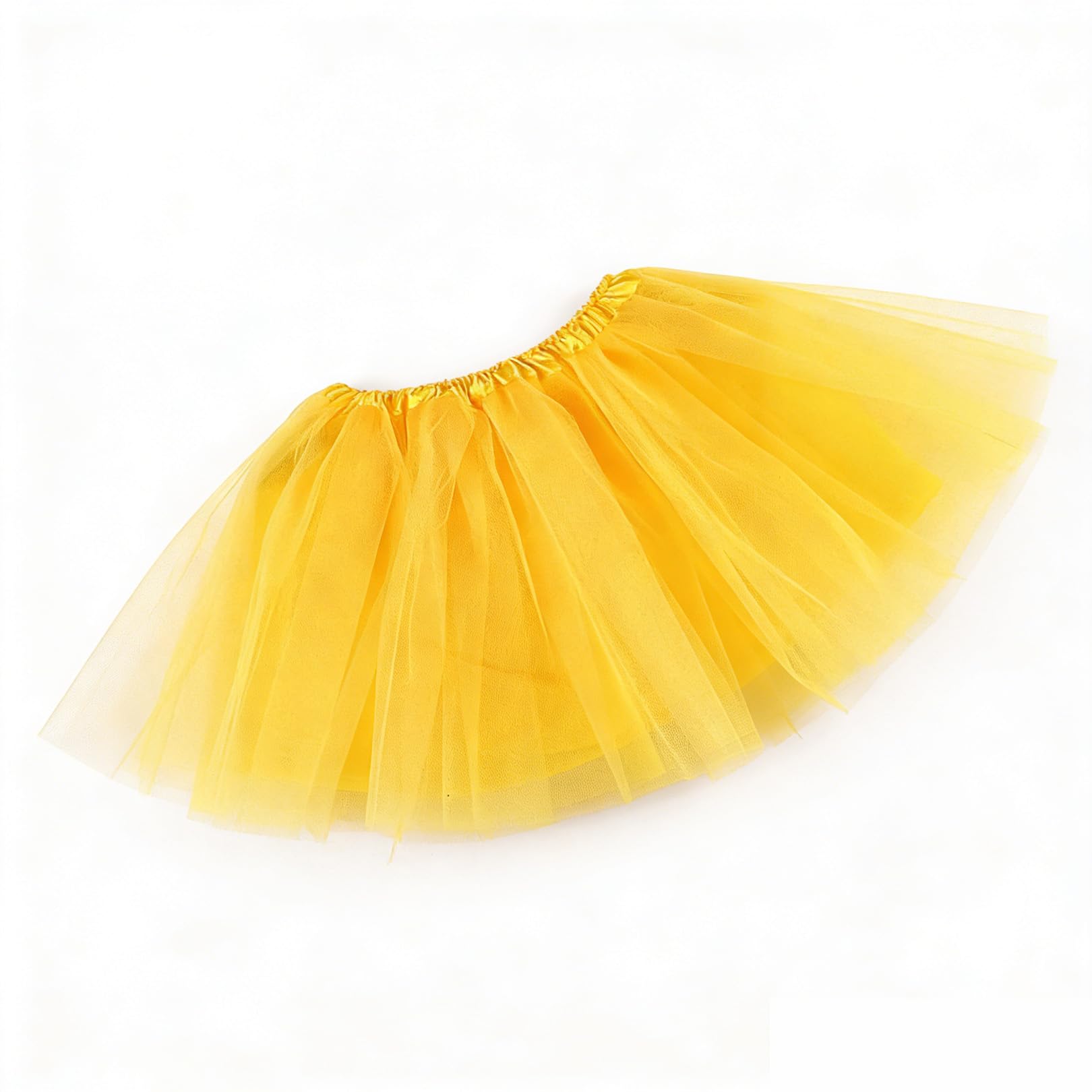 Pryon Women's Yellow Tutu Skirts For ,Adult Puffy Tulle Skirts With Lining,Sparkly Fairy Ballerina Short Tutu Skirts Poofy Ballet Dance,For Girls Kids Halloween Party Cosplay Dress-Up Costume