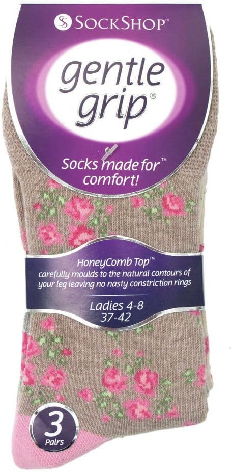Gentle Grip - Women's 24 pair pack thin colorful pattern dress socks (GG33) 5-9 US