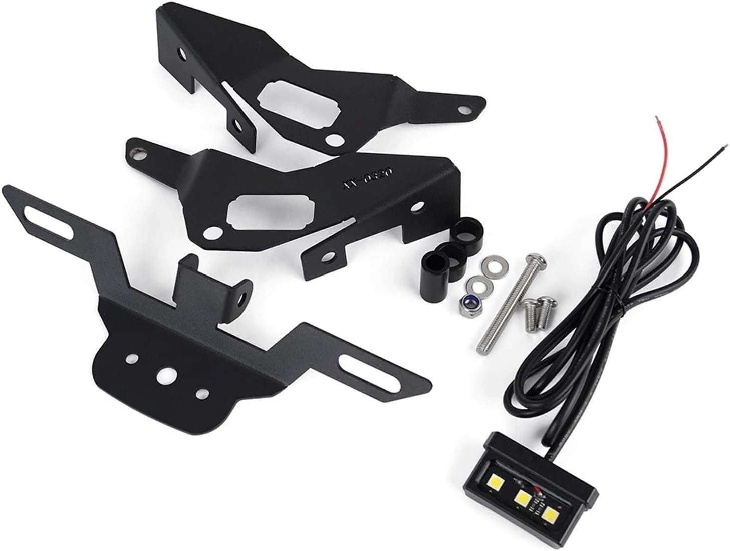 Ninja400 Motorcycle Rear License Plate Tail Frame Holder Bracket with LED Light Compatible with Kawasaki Ninja 400 Z400 2018-2020