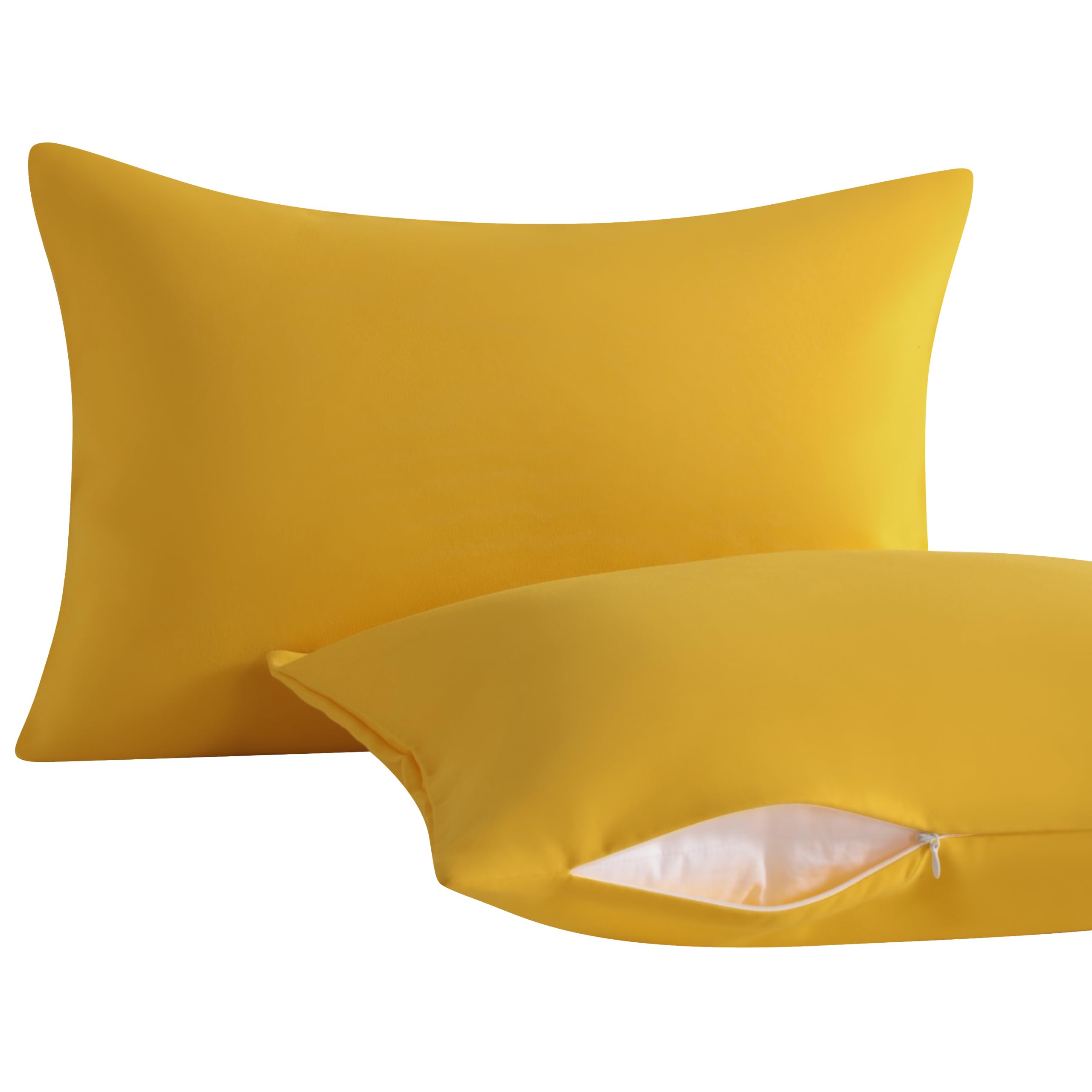 NTBAY Toddler Pillows with Pillowcases Set, 4 Piece 13 x 18, Ginger Yellow