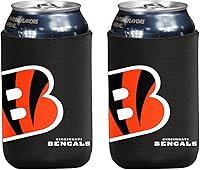 Vista 100 de Soporte aislante para latas y botellas de fútbol americano enfriador de bebidas Huggie (Nueva Orleans (Saints) - Negro)