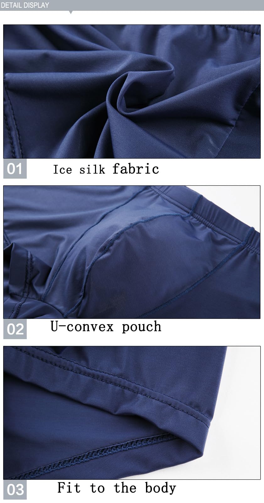 Faringoto Mutandine da uomo senza cuciture in seta di ghiaccio boxer ultra sottile traspirante sexy U convesso sacchetto boxer mutande