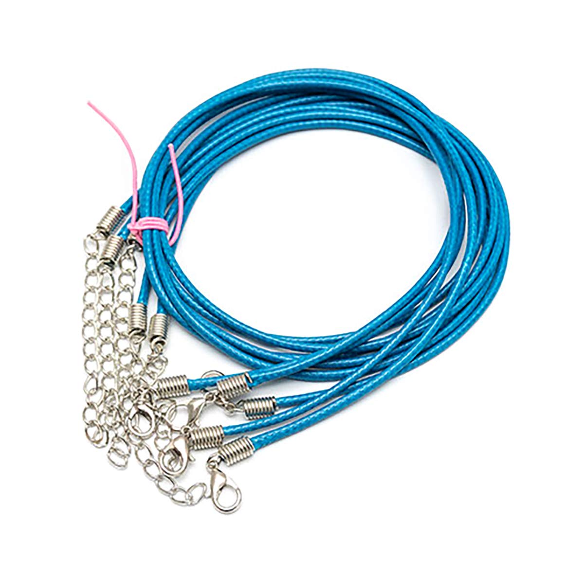 Cordon en cuir de 2 mm bleu marine haut de gamme avec fermoir mousqueton pour collier chic