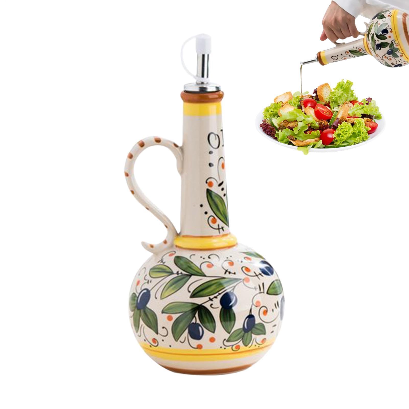 Dispenser di olio d'oliva contenitore in ceramica portatile 700 ml con