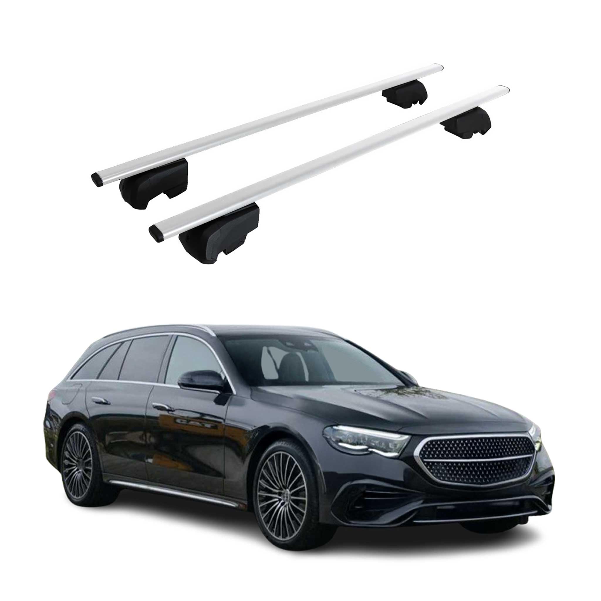 Bagażnik dachowy do Mercedes E-Class S213 2017-2020 ABE srebrny 2x