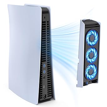 Upgraded Cooling Fan for PS5 Console,Quiet & Efficient Cooler with LED Light and USB 3.0 Port, Dual-Speed PlayStation 5 Cooling System for Disc & Digital Edition Not for Slim/Pro