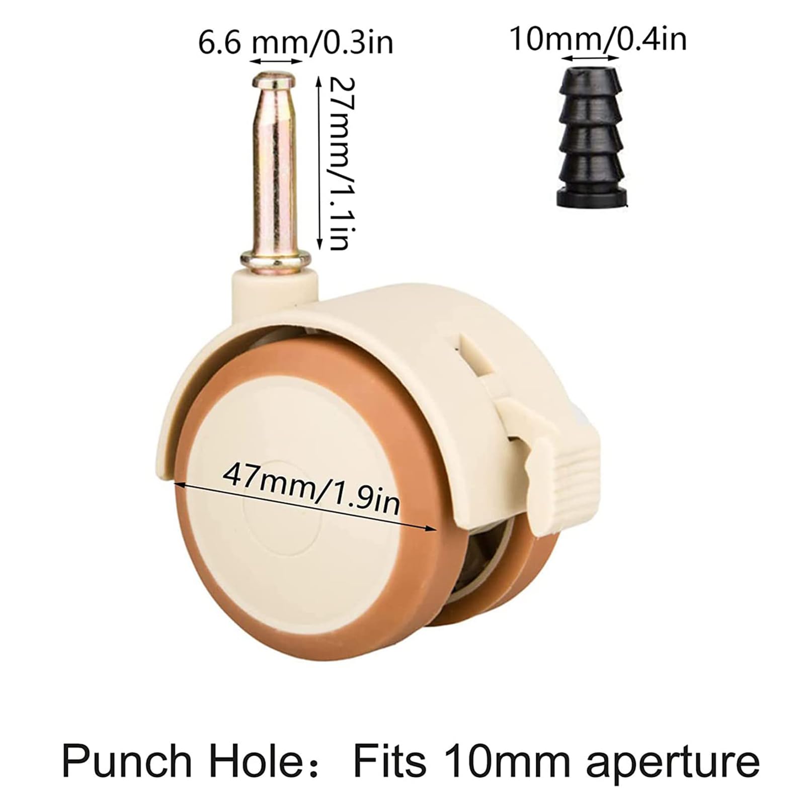 Roulettes pour Meubles d'enfants，4 Pièces Support roulettes pivotantes lit de bébé Roulettes de berceau pivotant，pour Berceaux, Poussettes, Chaises
