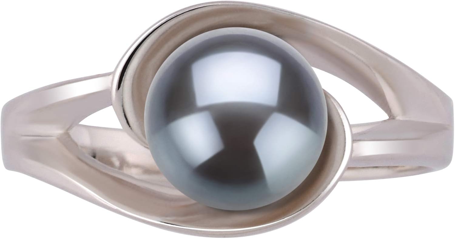 Clare Black 6-7mm AAA Quality Freshwater 925 Sterling Silver Cultured Pearl Ring For Women