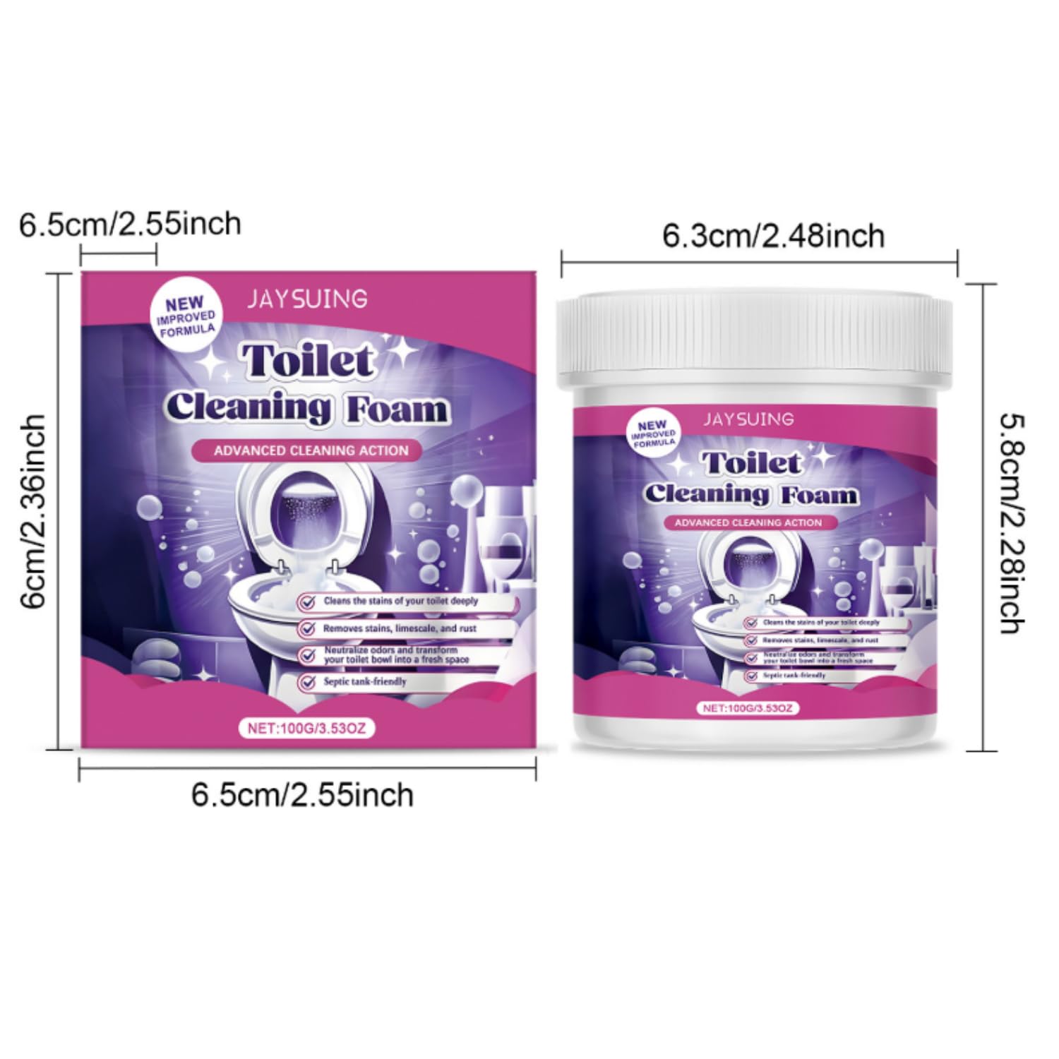 Polvere Detergentes Schiumogena Senza Contatto, Detergente Per Wc, 2026 Nuovo Detergente Anticalcare, Touch Free Foaming Toilets Cleaner, Toilet Cleaner, Detergentes Per Wc (3PCS)