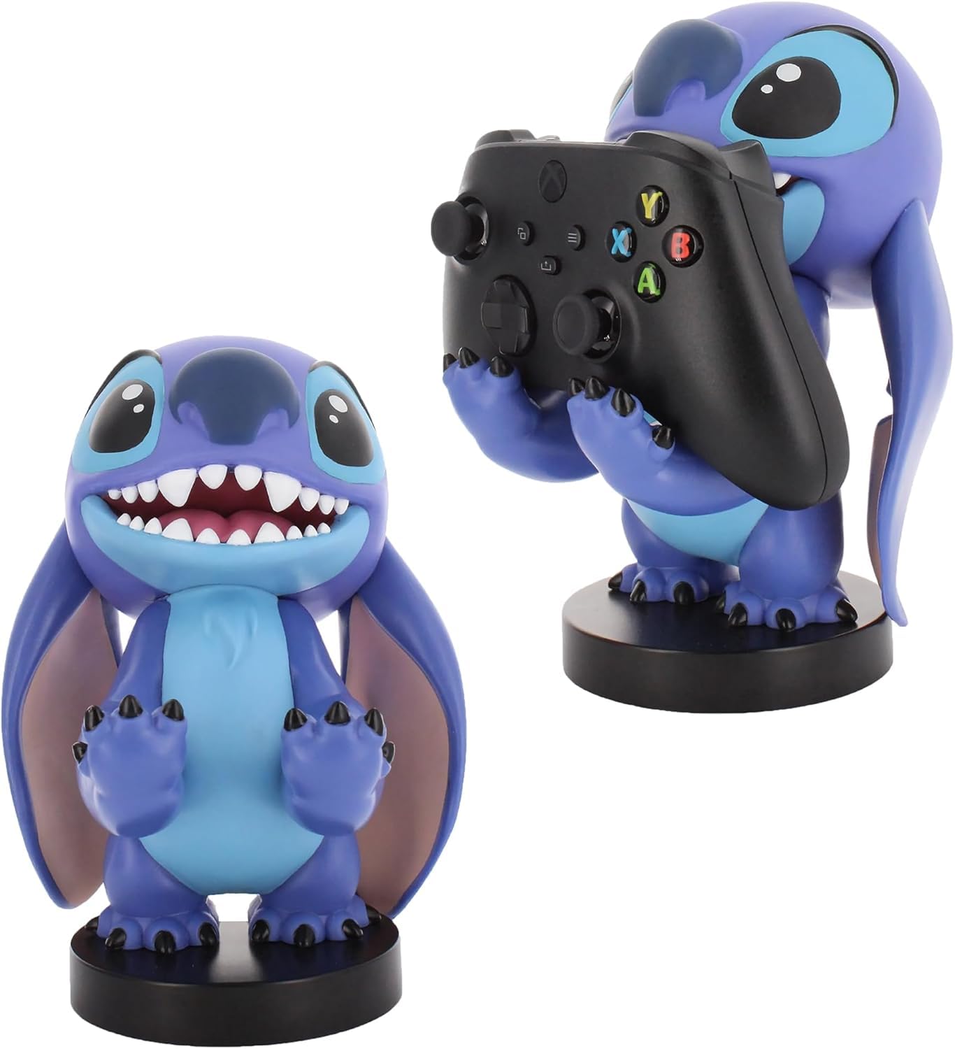 Exquisite Gaming: Lilo & Stitch: Smiley Stitch - Controller originale Cable Guys e supporto per telefono, supporto per dispositivo da collezione, personaggio con licenza ufficiale