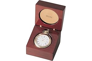 Bulova Ashton 18K Gold-Plated Open Face Pocket Watch