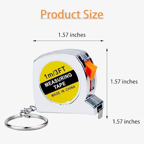 Miniatura 4 de 15 llaveros de cinta métrica, mini cinta métrica retráctil, con bloqueo deslizante estable para medición de dibujo, fiesta de cumpleaños y uso