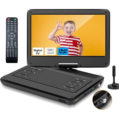 14" HD Swivel LED Portable TV/DVD Player