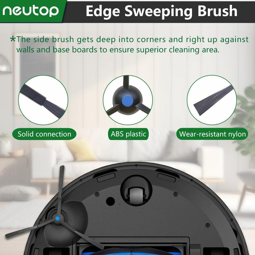 Neutop Replacement Parts Compatible with Ecovacs Deebot N30 Omni, N30 Pro Omni, Robot Vacuum Accessories 1 Roller 4 Filter 4 Side Brush 4 Mop Pad 4 Dust Bag