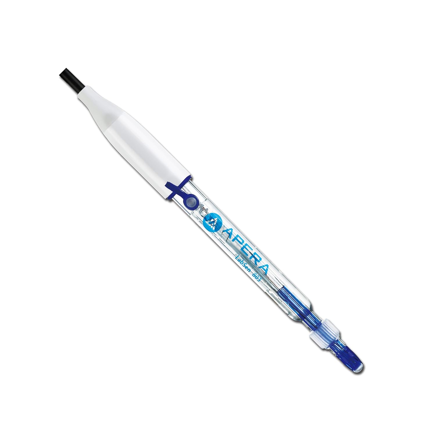 Apera Instruments LabSen 803 Refillable Glass-Body pH Electrode for Purified Water and Low Ion-Concentration Solutions, with Built-in Temperature Sensor, BNC/RCA Connector