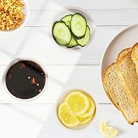 Vista 5 de Juego de 4 platos de cerámica para salsa de soja de 3.5 pulgadas, cuencos pequeños de porcelana para condimentos, multiusos, de un solo