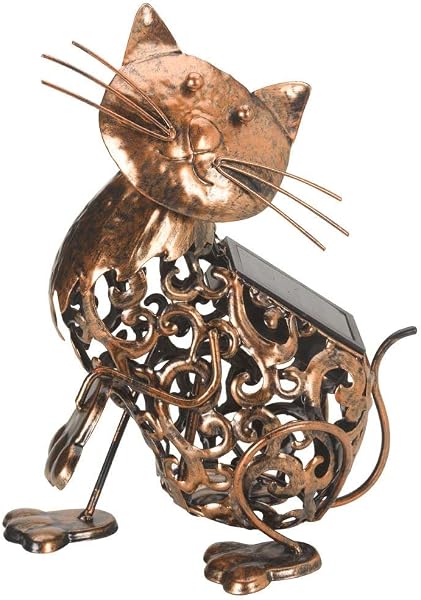Smart Garden Garden Patio Decorative Metal Cat with Solar Light - 1