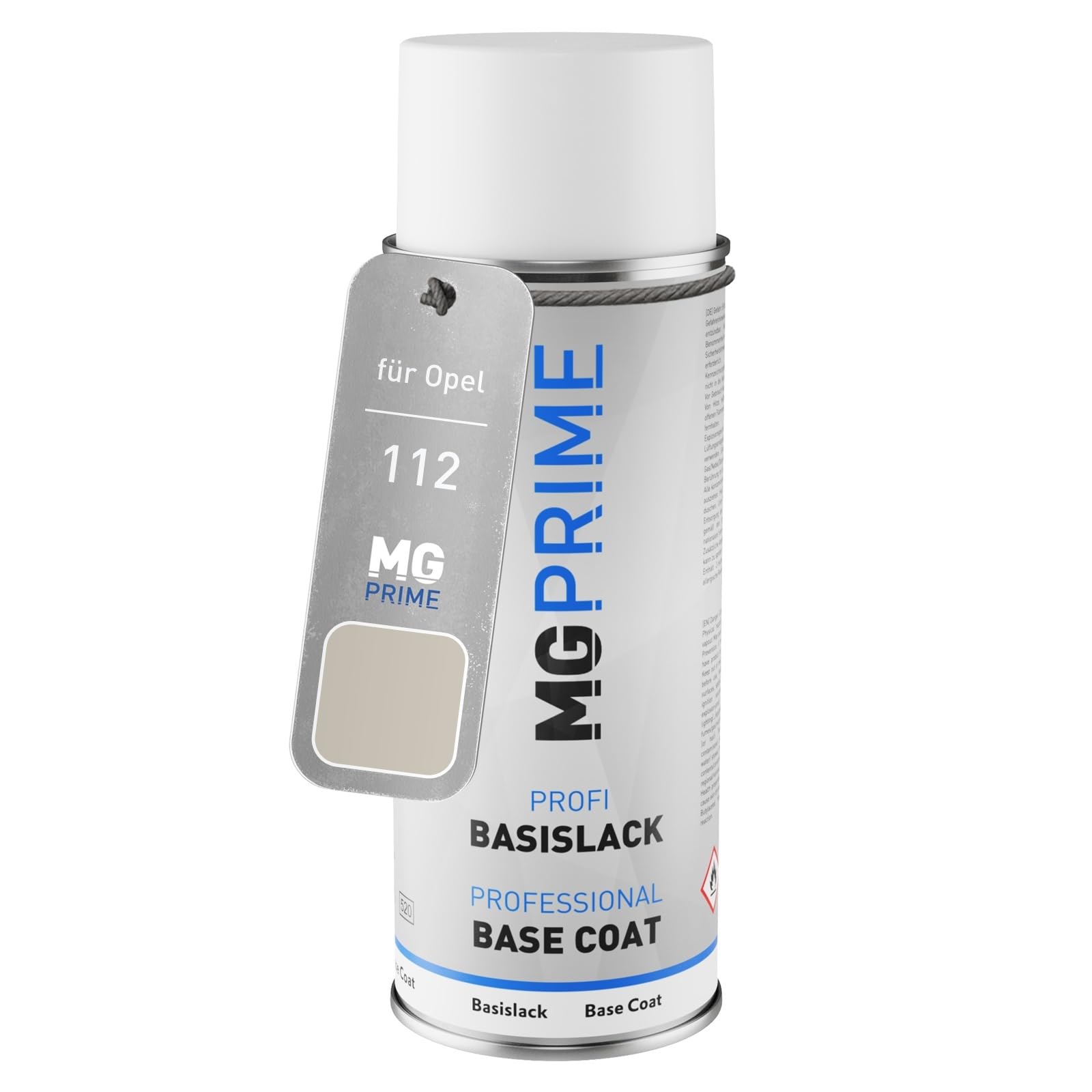 MG PRIME Car paint Spray can for Opel 112 Jetsilber Metallic Base coat spray can 400ml
