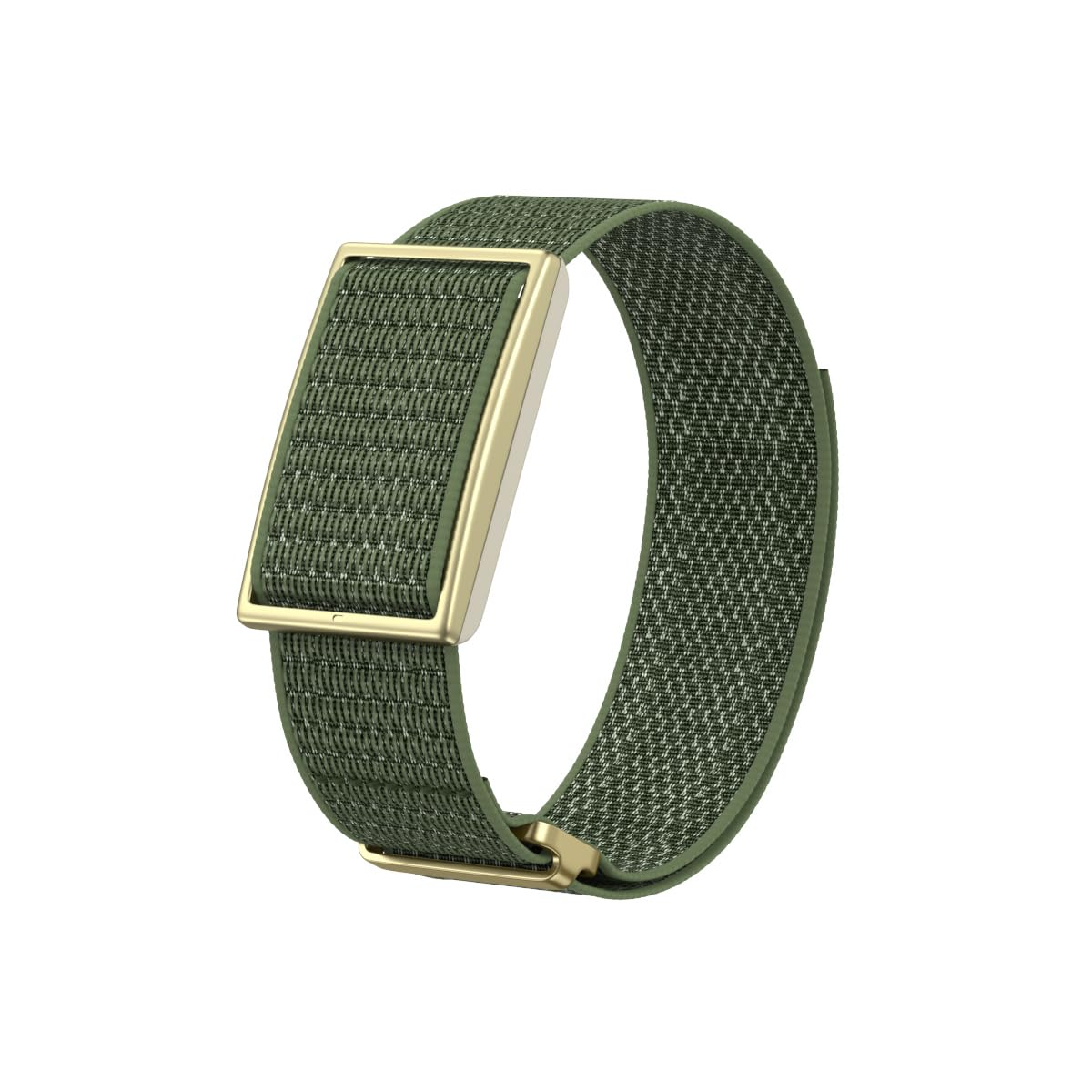 Nylon Bands Compatible with Polar Loop/Visible Armband 2.0 Straps, Hook & Loop Soft Weave Stretchy Breathable Replacement Sport Wristbands with Buckle, Fitness Bracelets, No Tracker (Green 1, L)