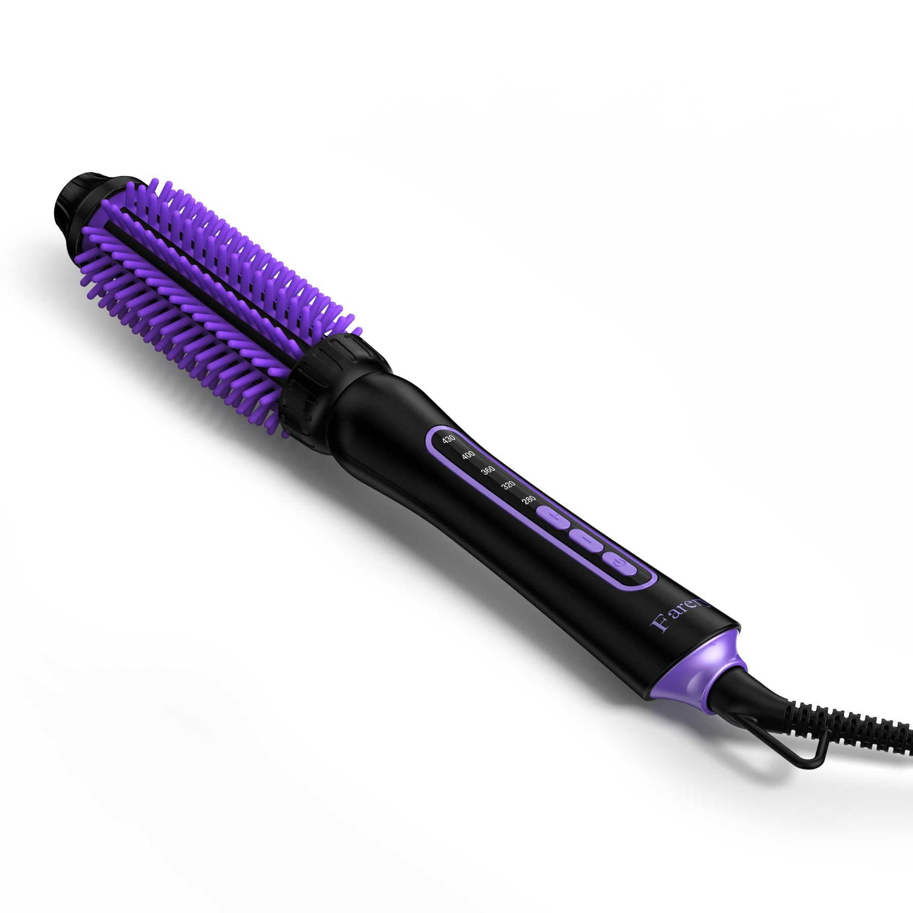 FARERY Thermal Brush, Cepillo Térmico 25MM, Cerdas de Silicona Flexible Anti-Quemaduras y No se Caen, Cepillo Térmico Iónico de Cerámica Turmalina, Rizador de 5 Temperaturas, Doble Voltaje