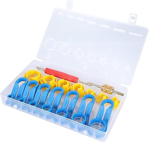 Fuel Line Disconnect Removal Tool Set, 1/4 5/16 3/8 1/2 5/8 3/4 7/8 Inch Master Quick Disconnect Tool Kit for Automotive AC Fuel Line and Transmission Oil Cooler Line