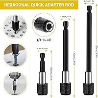 Vista 4 de Juego de extensión de broca flexible, 19 piezas, vástago hexagonal de 105 °, accesorio de taladro de ángulo recto de 3 piezas, extensión de soporte