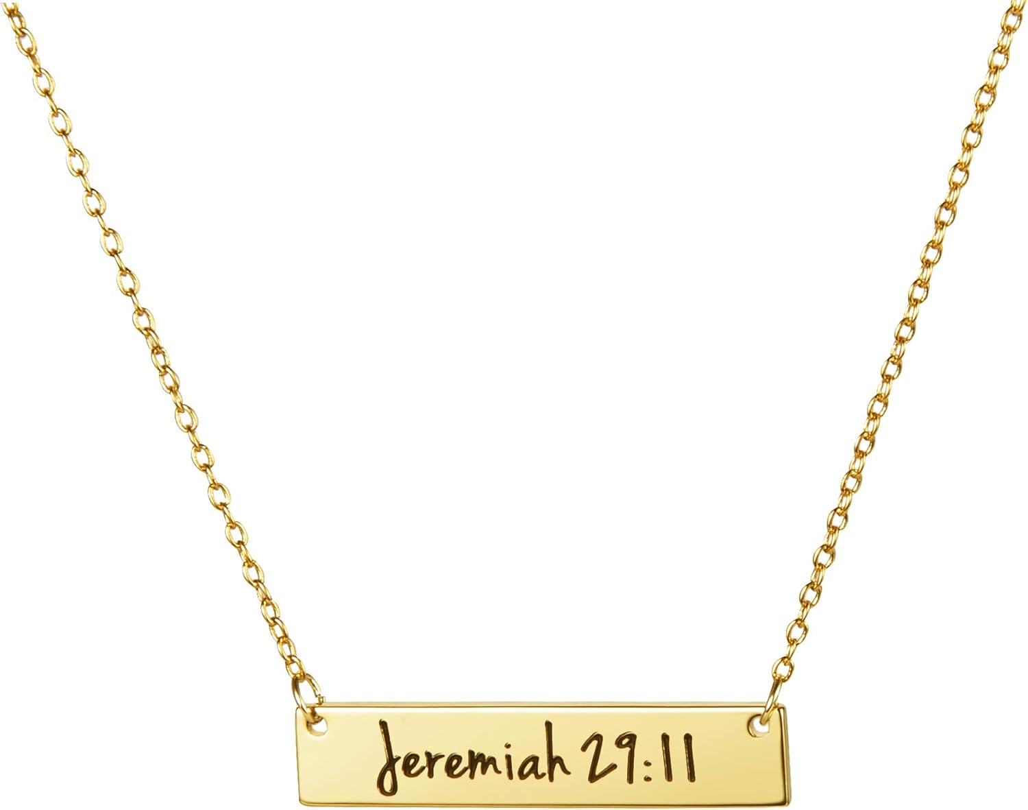 Memgift Christian Bar 𝐍𝐞𝐜𝐤𝐥𝐚𝐜𝐞 Bible Verse Faith Jewelry Baptism Christmas Birthday 𝐆𝐢𝐟𝐭 𝐟𝐨𝐫 𝐖𝐨𝐦𝐞𝐧