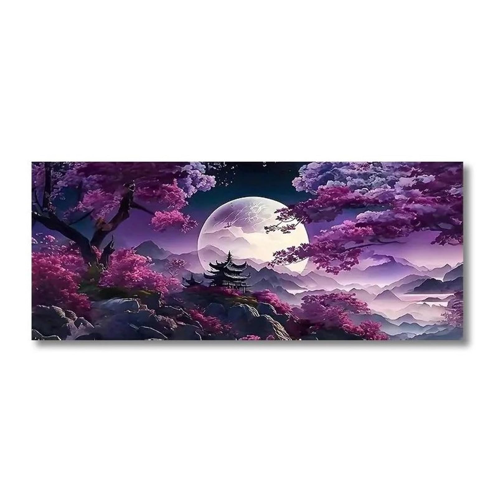 Impression sur toile moderne paysage abstrait montagne violet art mural XENITE 30x60