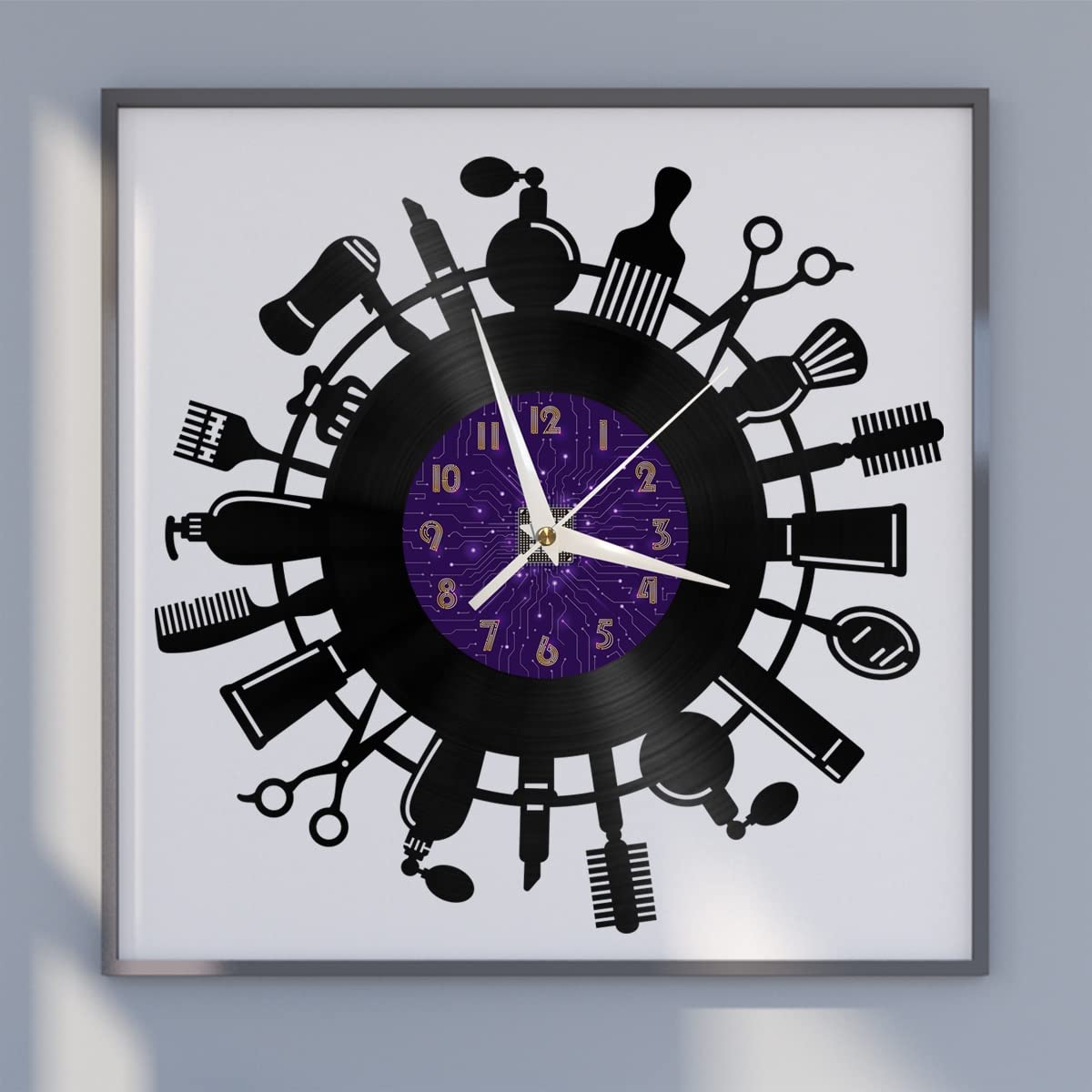 Horloge murale en vinyle silencieuse sans tic-tac chambre à coucher