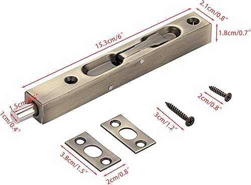 Miniatura 10 de Sumnacon 2 pernos de puerta de 8 pulgadas, cerraduras de puerta francesa de seguridad ocultas de acero inoxidable con herrajes, pernos de metal para