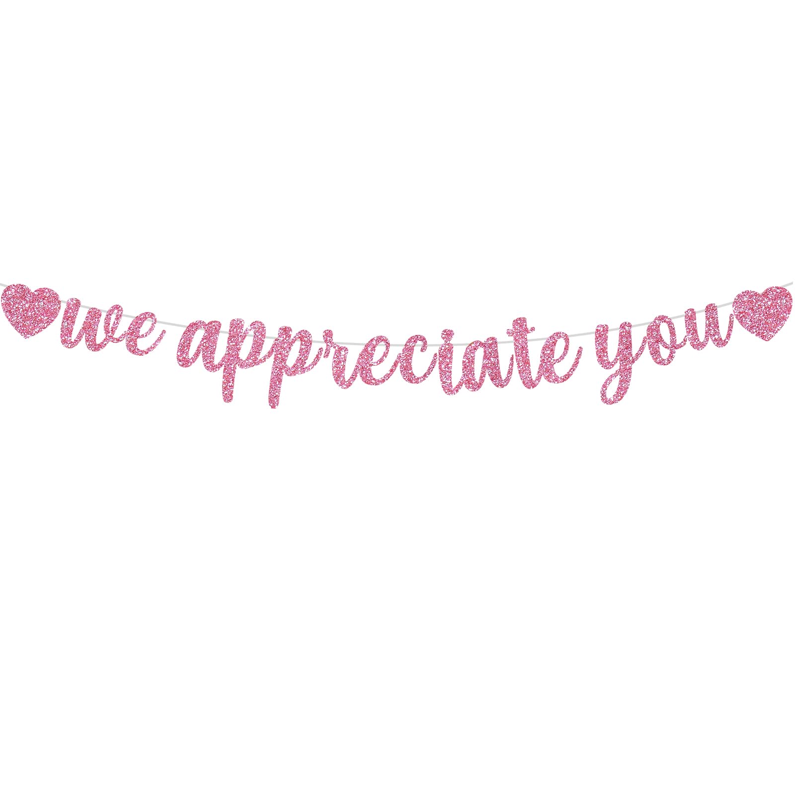 BEISHIDA Pink We Appreciate You Banner - Employee Appreciation Banner for Office Party Decorations, Thank You for Employee, Teacher, Doctor, Nurse,