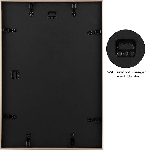 Vista 238 de Frametory - Colección de marcos de metal para fotos, marco de aluminio para fotos con alfombrilla de color marfil y cristal real Dorado