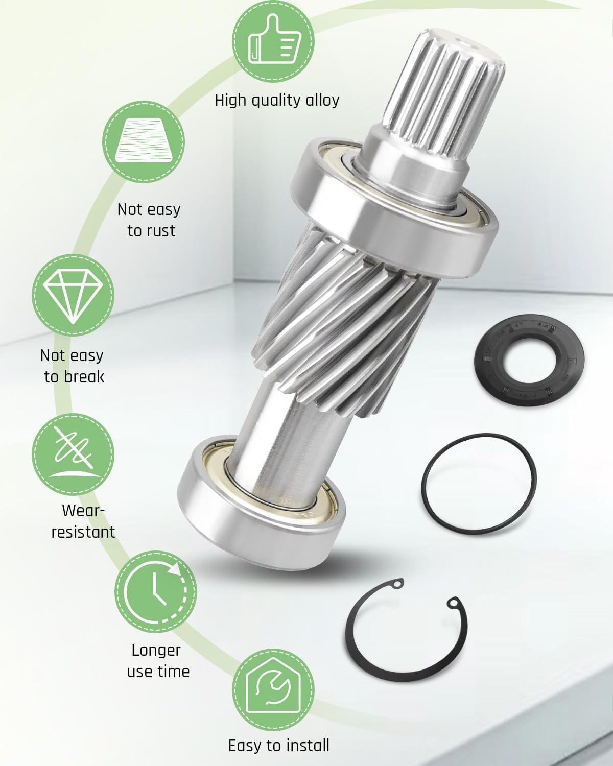Golf Cart Input Gear Shaft Kit Fit for EZGO Electric RXV 2008-up, Replacement 23520G1 620327 620328 620329