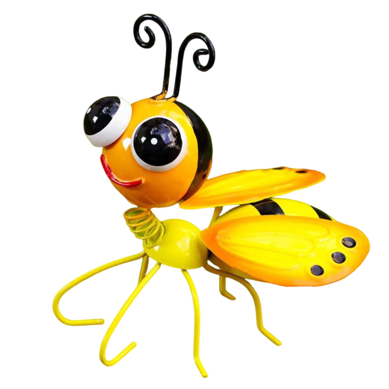 Virelynx Metal Bee Garden Statue – Small Cute Bumble Bee Sculpture, Outside Fence Lawn Yard Art for Garden Backyard Table Wall