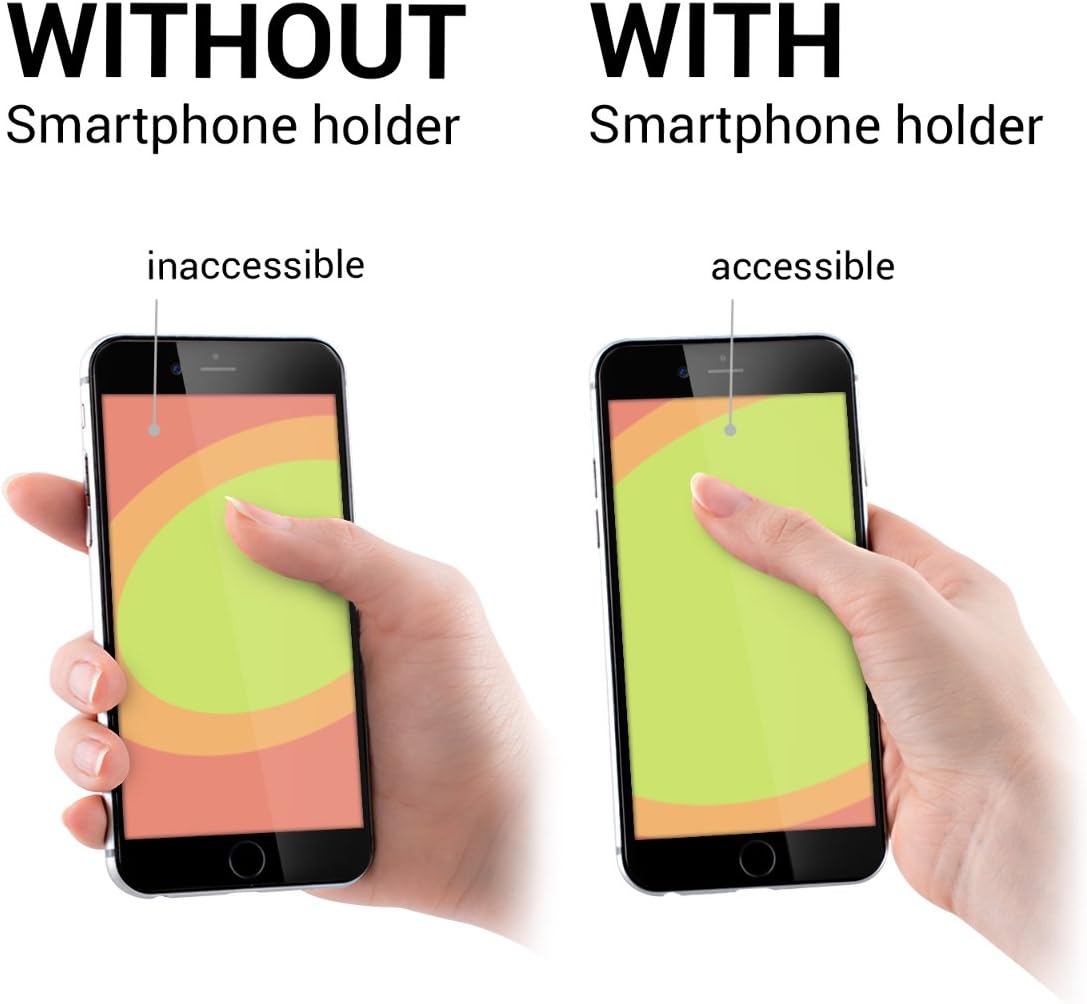 kwmobile Smartphone Elastic Finger Grip - Phone Holder Strap for One-Handed Use - Universal Adhesive Strap for Secure Holding of Mobile Phones