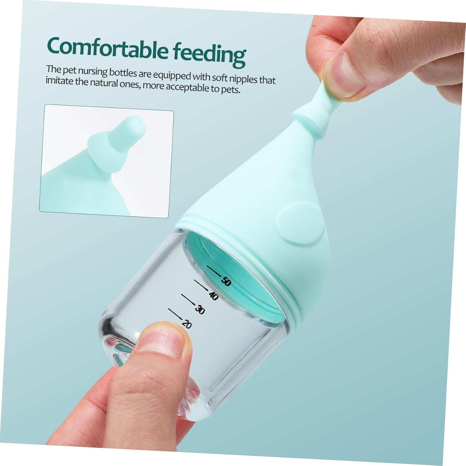 COLLBATH 2pcs Kitten Nursing Bottles Stylish Soft Nipples Safe for Newborn Pets Choke Valve for Controlled Feeding