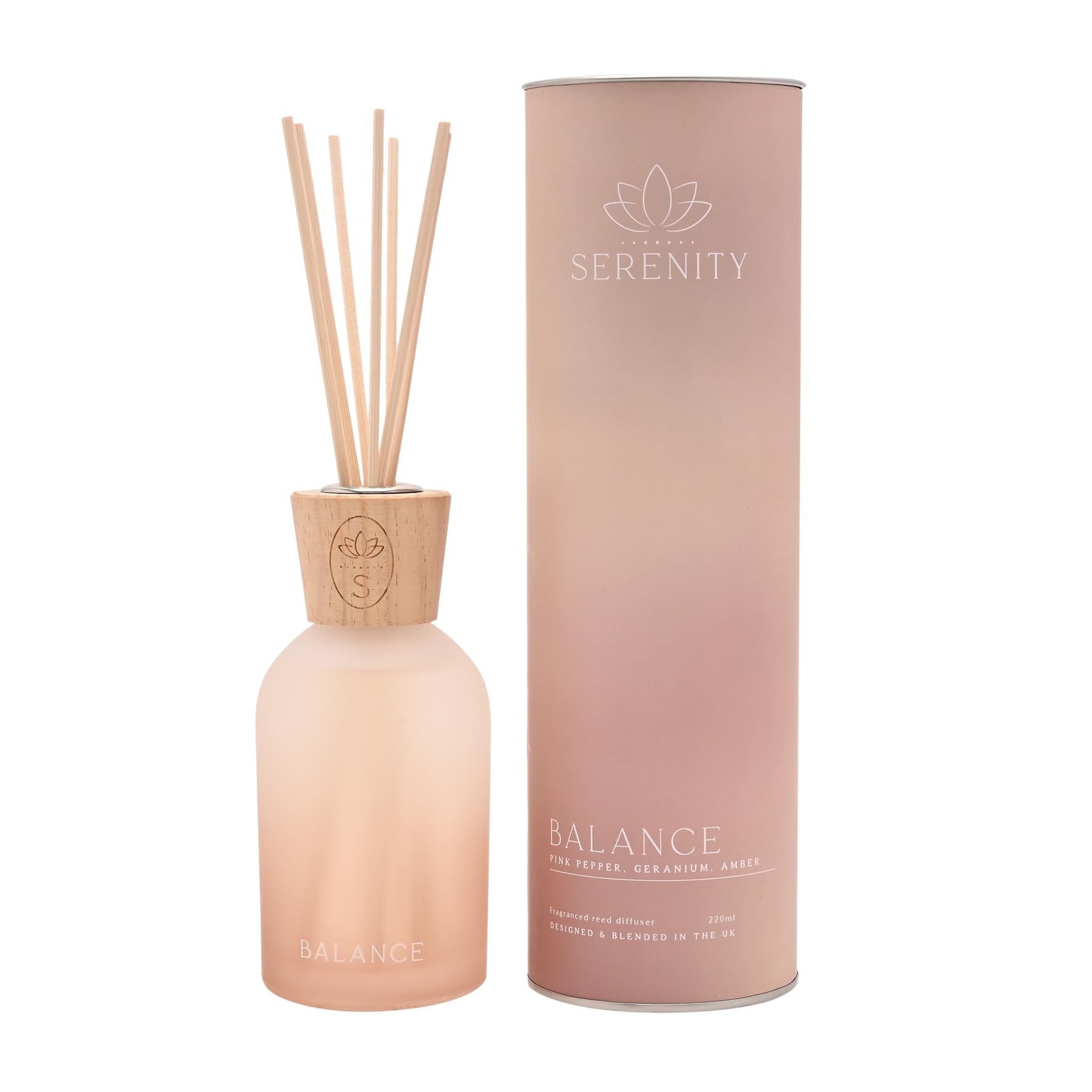 Serenity Balance Diffuser 220ml - Pink Pepper, Geranium & Amber - Beige - Glass