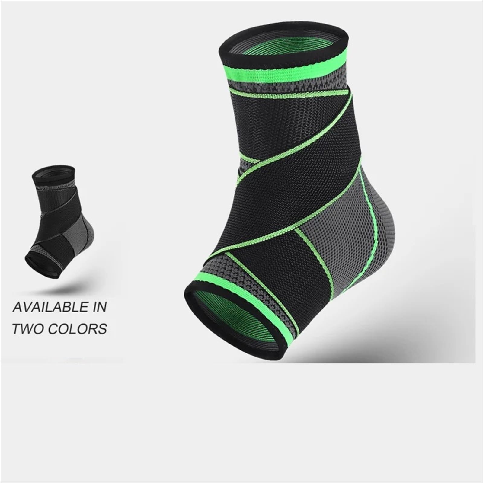 tutore caviglia Supporto for caviglia, bendaggio for ferita, pallavolo, basket, fitness, regolabile, calzini for(GREEN,M)