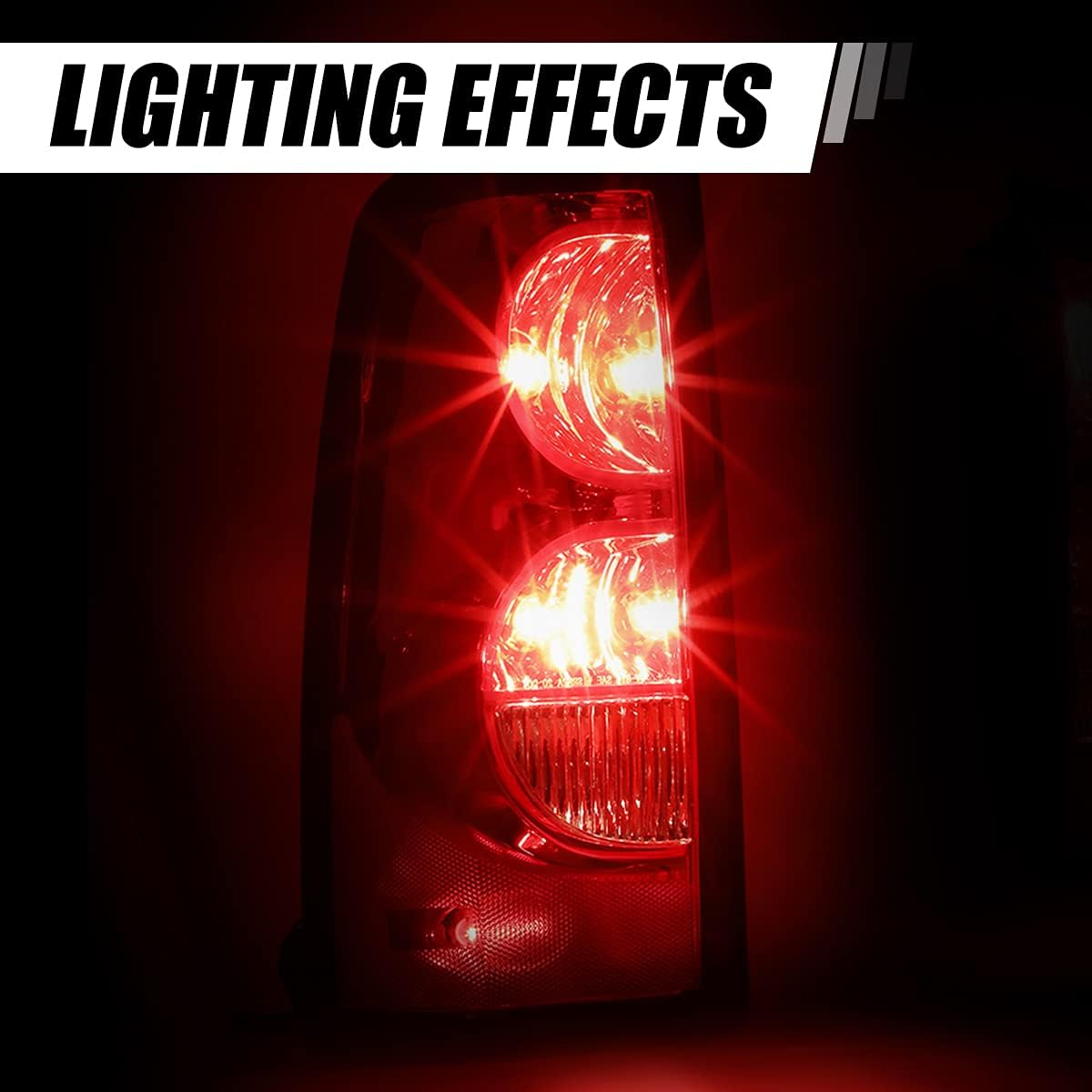 Auto Dynasty Tail Lights Compatible with 2003-2007 Chevy Silverado 1500 2500 3500 with Wiring Harness Rear Brake Lamps, Driver Left Side, Red Lens